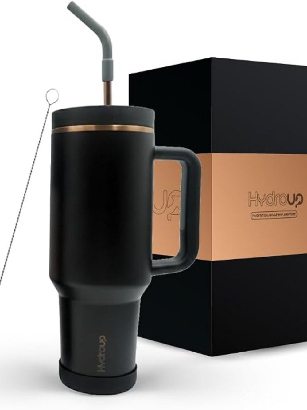 40oz Travel Tumbler Cup with Handle, Two-Way Slider Lid, Stainless Steel Straw